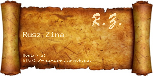 Rusz Zina névjegykártya